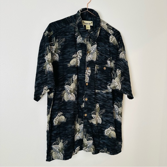 Paradise Coves Silk Paradise Tropical Short Sleeve Collared button down shirt - Picture 5 of 6
